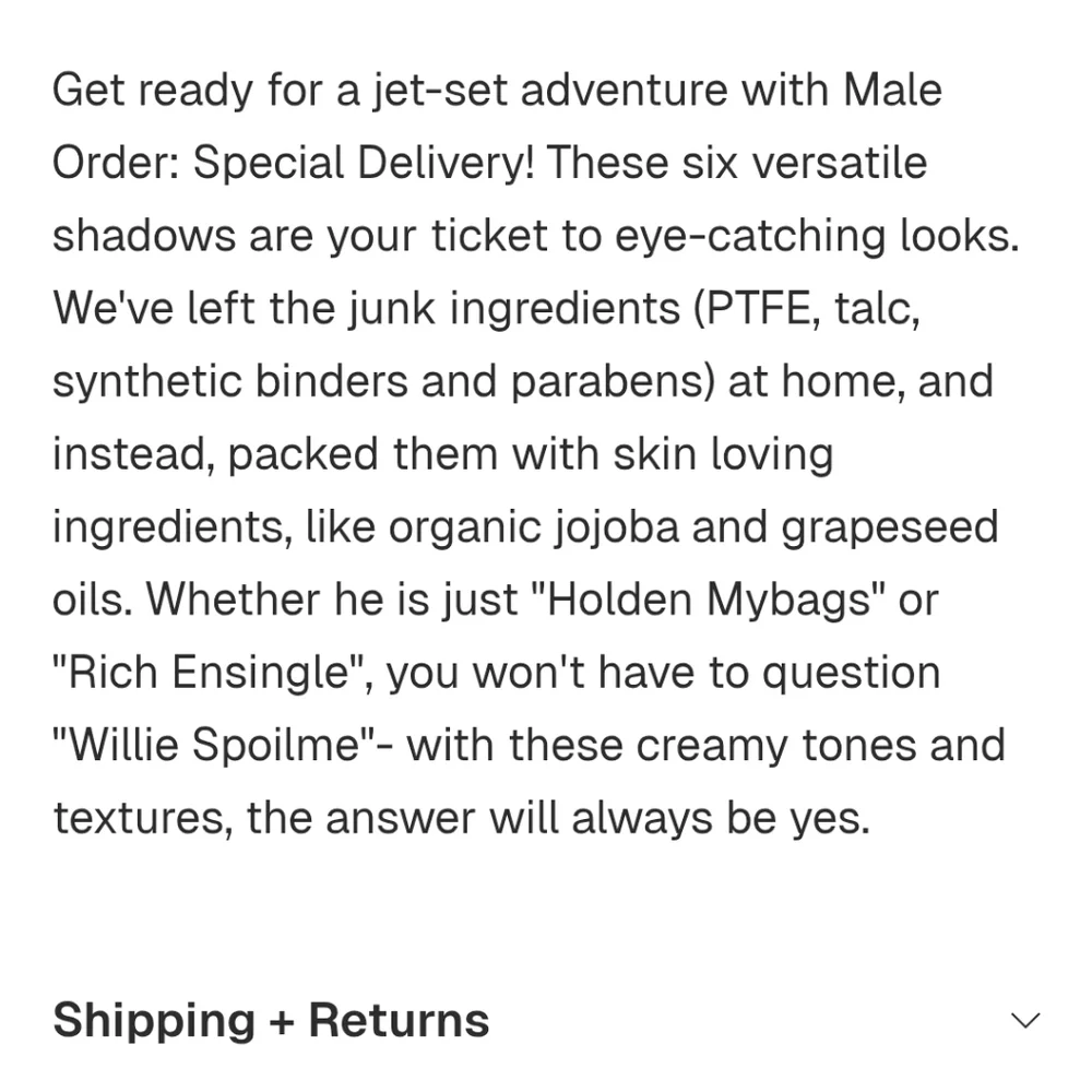 TheBalm‎ Special Delivery Male Order Eyeshadow Palette